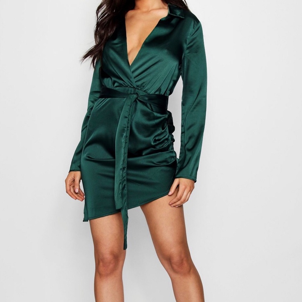 Satin Wrap Dress